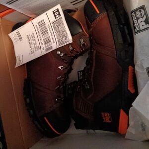 Timberland PRO Black and Brown Boots with Durable Lace-Up Design